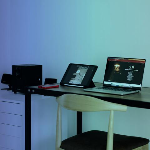Laptop, tablet and phone on a desk