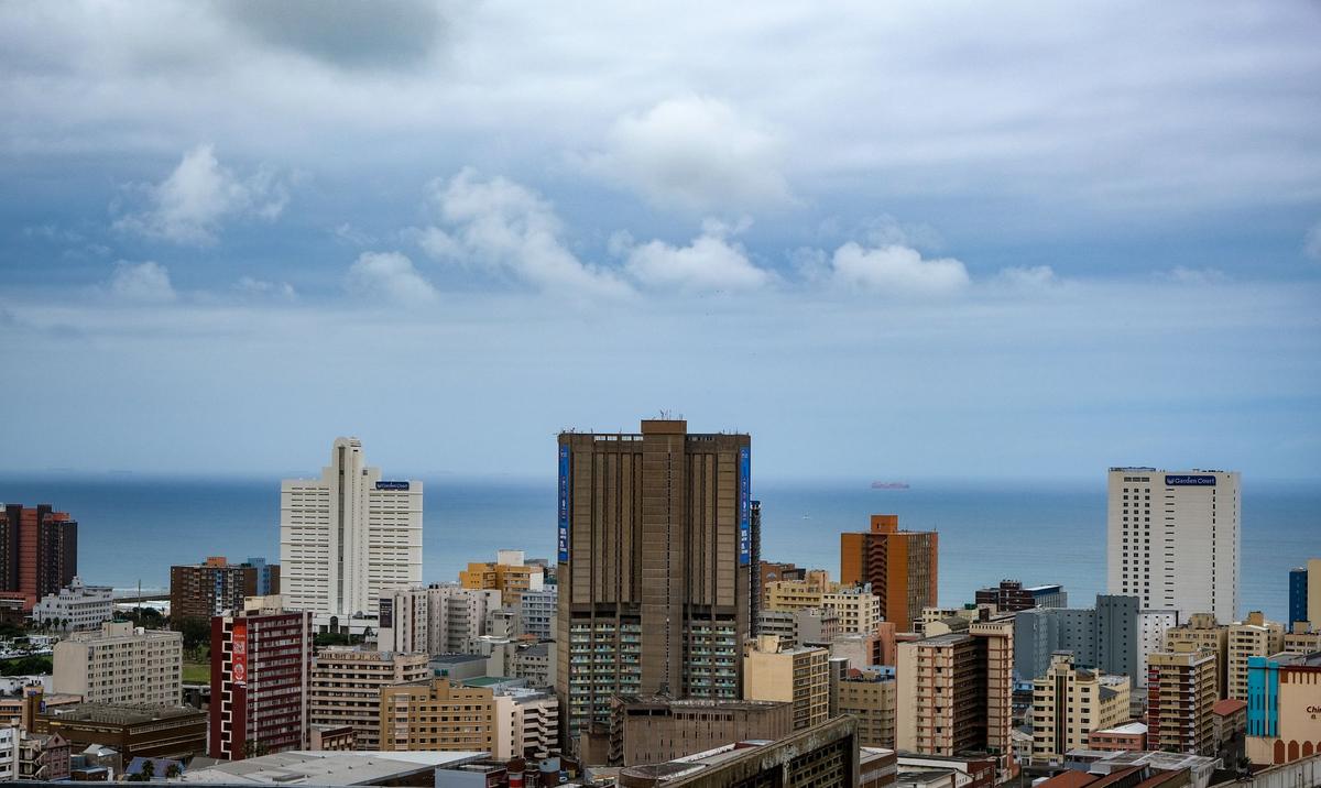 Durban city skyline under cloud
